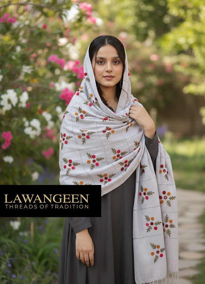 Pashmina Embroidered Shawl | Kashmiri Aar Work Embroidery Perfect Gift in Sale Price