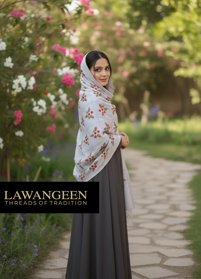 Pashmina Embroidered Shawl | Kashmiri Aar Work Embroidery Perfect Gift in Sale Price