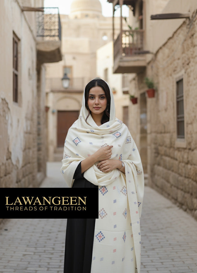 Lawangeen Hand Made Pashmina Embroidered Shawl