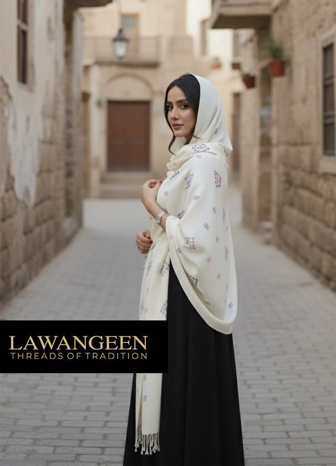 Lawangeen Hand Made Pashmina Embroidered Shawl