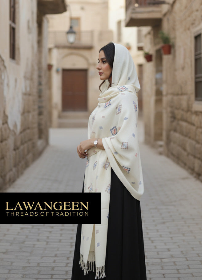 Lawangeen Hand Made Pashmina Embroidered Shawl
