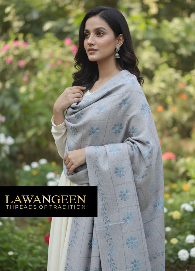 Hand Made Pashmina Embroidered Shawl