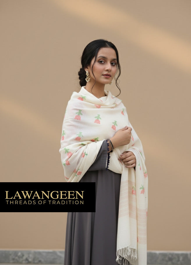 Pure Pashmina Shawl | Handcrafted Embroidery | Timeless Elegance
