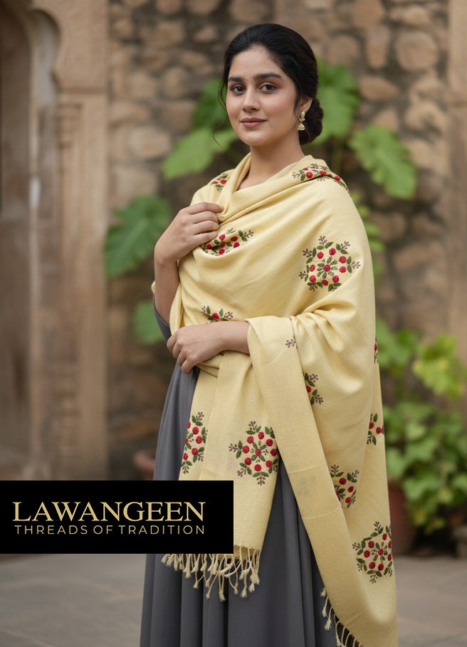 Pure Pashmina Shawl | Handcrafted Embroidery | Timeless Elegance