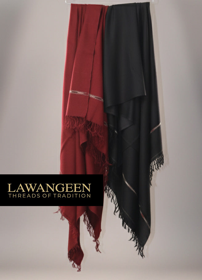 swati 100% pure wool shawl for men | Mehron-red